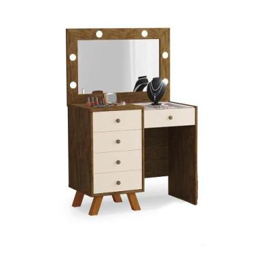 Imagem de Penteadeira com LED e Espelho Nice Malbec Off White - CASA H