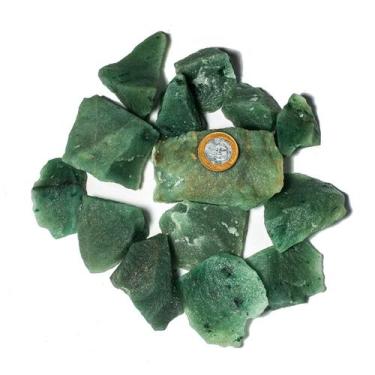 Imagem de 1 kg Pedras Brutas Quartzo Verde Cristal Tam Médio Classe A - Cristais