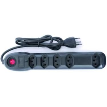 Imagem de Filtro de Linha com 5 Tomadas, Cabo de 100cm, Bivolt 110V/220V, Preto