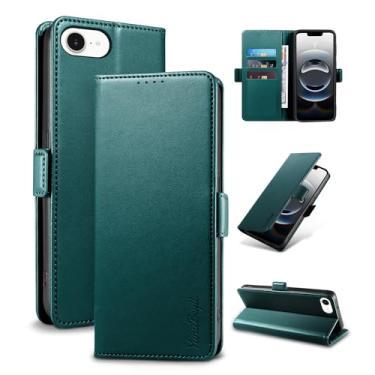 Imagem de YunuBeyii Capa Carteira para iPhone 16E - [Bloqueio RFID] Capinha Flip Magnética para Celular de Couro PU de Luxo com Suporte,Case Proteção,Rsistente,Antichoque, Verde