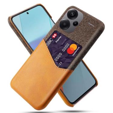 Imagem de Capa para Xiaomi Redmi Note 13 PRO PLUS,Tela e tampa de couro PU,Antideslizante,360°cobertura completa à prova de choque com 1 slot de cartão atrás,Prevenção de queda-Brown