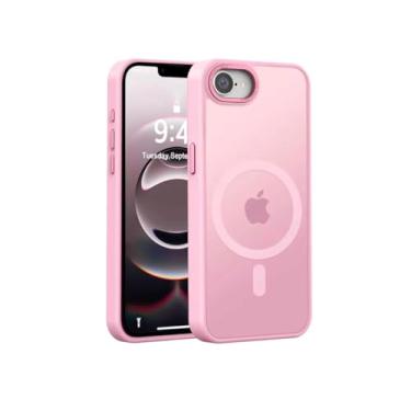 Imagem de Capa Magnética para iPhone 16e FIT IT, Capinha Compatível com MagSafe + Película 5D 9D, Tela Toda (Rosa)