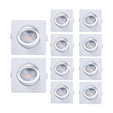 Imagem de 10 Spot De Led Embutir Par20 Quadrado 7W 6500K Taschibra
