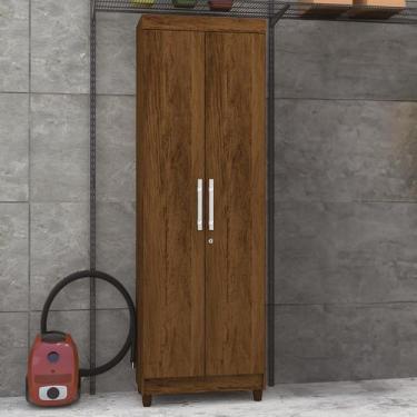 Imagem de Armário Multiuso Malta 2 Portas 5 Prateleiras Imbuia Rústico - Panoram