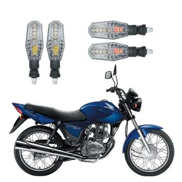 Imagem de Kit 4 Setas Pisca de Led Dianteiro E Traseiro Modelo PF01 Honda CG 150
