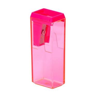 Imagem de Apontador Retangular BRW com Depósito Neon, Rosa