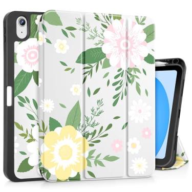 Imagem de Tuiklol Capa para iPad de 11 polegadas (chip A16) 2025 geração 11ª / iPad 11 polegadas 2022 10ª geração, suporte fino para lápis com capa traseira de TPU e suporte de três dobras e despertar/hibernar