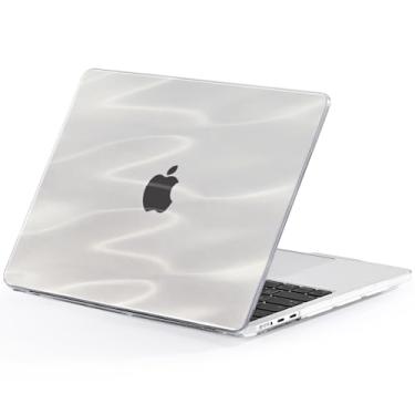 Imagem de EooCoo Capa compatível com MacBook Air de 13,5 polegadas M4 2025 2024 2023 2022 M3 M2 A3240 A3113 A2681, design de linhas de luz de fluxo para laptop capa rígida para Mac Air 13 polegadas estética