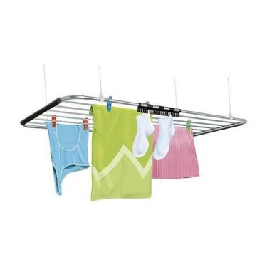 Imagem de Varal de teto apartamento seca roupas nice em alumínio 100 x 56cm - se