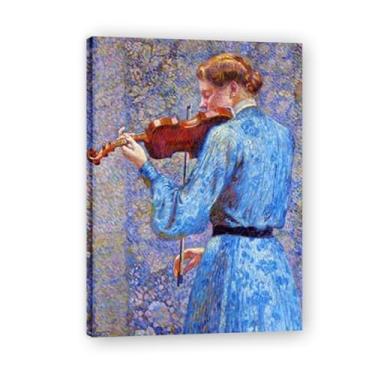 Imagem de The ViolinistThéo van Rysselberghe: Impressão em tela neoimpressionista belga chave 70 x 98 cm emoldurada