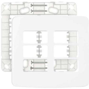 Imagem de Conjunto Placa 4X4 6 Postos Para Tomada Margirius Linha B3