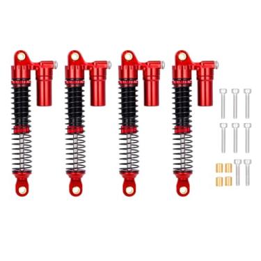 Imagem de TRX4M Brass & Aluminium Shocks 53mm/59mm/66mm/78mm Long Threaded Shock Absorber Oil Damper for TRX-4M 1/18 RC Crawler Upgrades (Red,66mm)