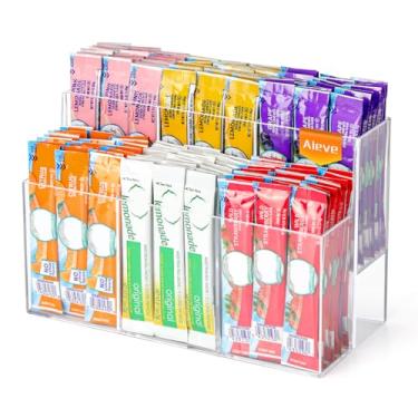 Imagem de AIEVE Organizador de pacotes de bebidas, suporte de 2 camadas com sabor de água para armazenamento de despensa, organizador de mistura de bebidas de acrílico, recipiente para misturas em pó