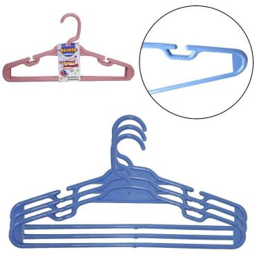 Imagem de Cabide roupa infantil plastico com cava 3 pecas 28x14cm 5mm