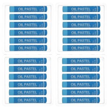 Imagem de PATIKIL Pastéis a óleo azul celeste, 24 peças de giz de cera de óleo macio, pastéis cremosos, materiais de arte em bastão para pintura de arte, desenho, mistura de graffiti para iniciantes e artistas