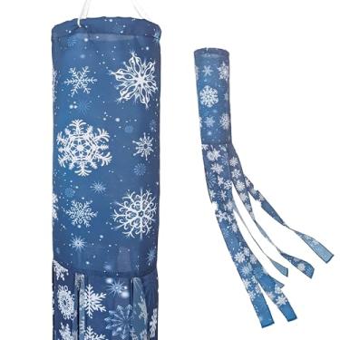 Imagem de Madrona Brands Meia de inverno de floco de neve fosca | Decoração durável para pendurar ao ar livre | Quintal, pátio, varanda | 121 cm