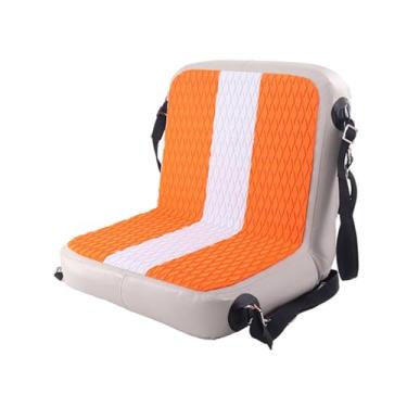 Imagem de oshhni Assento inflável para caiaque, assento para prancha de stand up paddle, confortável, ajustável, fácil de instalar, assento premium para barco, Listras Laranja