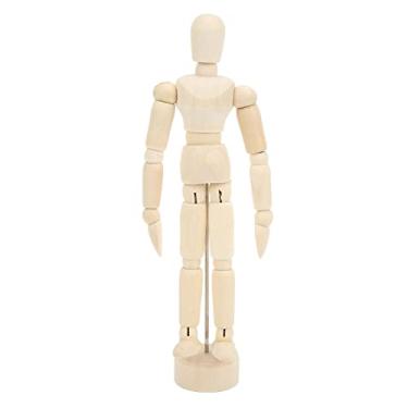 Imagem de Manequim de madeira 14 articulação rotativa desenho manequim proporções do corpo humano manequim de arte portátil para artista para esboçar (tamanho padrão 14 cm))