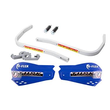 Imagem de Tusk Protetores de mão D‑Flex com protetores MX – azul, suportes de barra de 7/20.3 cm, grampos de alumínio, protetores MX substituíveis – proteção de alavanca de motocross/corrida