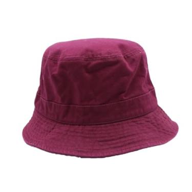 Imagem de Chapéu de pescador panamá de algodão sólido feminino com cabeça grande tamanho grande vinho G 57-59 cm