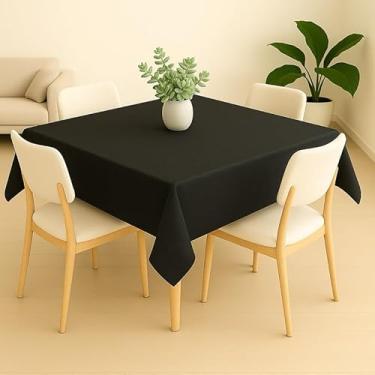 Imagem de Toalha de Mesa Retangular 6 Lugares Oxford Decorativa para Cozinha Sala de Jantar (preto)