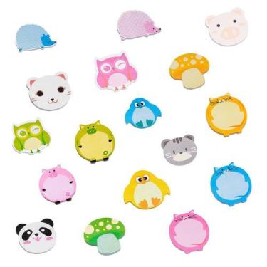 Imagem de Kit 15 Mini Blocos Adesivos Smart Notes Zoo Animais BRW