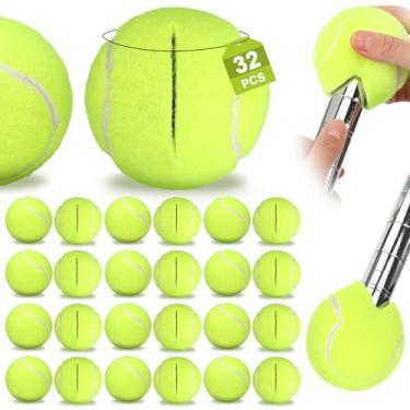 Imagem de Chunful 32 peças de protetores de chão de perna de cadeira pré-cortados bola de tênis cadeiras e mesas de sala de aula capas de perna deslizantes silenciosos evitam arranhões e arranhões no chão