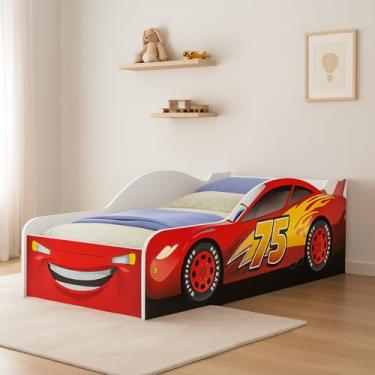 Imagem de Cama Carro Infantil Juvenil Com Proteção Lateral (Mc Queen - Vermelho)