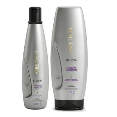 Imagem de Kit Matizante Blond Aneethun 2 passos Sha+masc Grisalhos