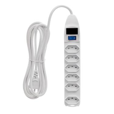 Imagem de Filtro De Linha Universal 6 Tomadas Régua Extensão Chave Led