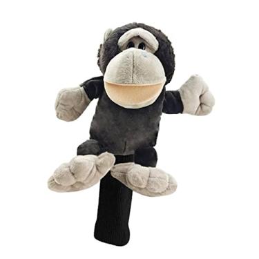 Imagem de Deevoka Tampas de Cabeça de de Taco de Golfe de Pelúcia, Capas de Cabeça de Madeira de Golfe para Animais preciosos, Acessórios para, Orangotango