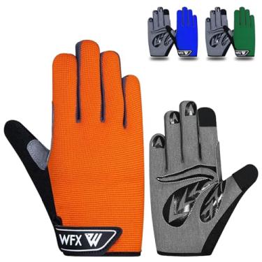 Imagem de WFX Luvas de ciclismo para crianças pequenas Mountain Bike Grips Grip Gel acolchoado luva de beisebol luvas de treino luvas de futebol juvenil meninos 8-12 crianças luvas de jardinagem luvas MTB (leve
