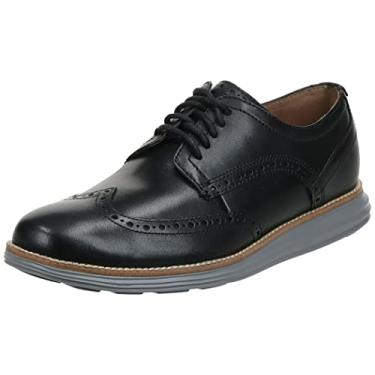 Imagem de Cole Haan Oxford masculino original Grand Shortwing, Couro preto/pedra de ferro, 42