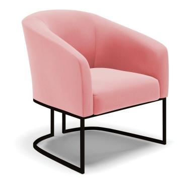 Imagem de Cadeira Sala De Jantar Base Industrial Preto Stella Suede D03 - D'rossi Cor Rose