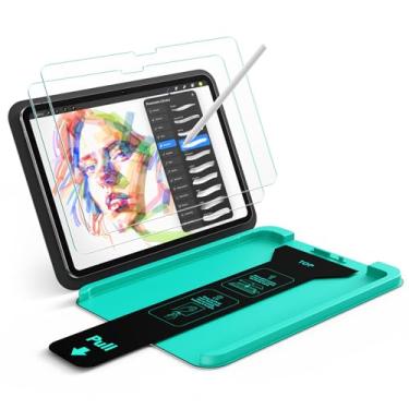 Imagem de ESR Pacote com 2 protetores de tela Armorite com sensação de papel para iPad Pro 13 polegadas (M5/M4) 2025/2024, escreva e desenhe como em papel, filme de vidro temperado 9H com bandeja ultra fit