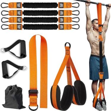 Imagem de Faixa de treino resistente, conjunto de faixas de assistência ultra pull up 2025, peso/tamanho ajustável com descanso para pés/joelho de tecido, treino de academia em casa, faixa de treinamento de