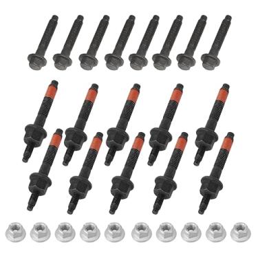 Imagem de Parafusos e porcas do coletor de escape 5.7 compatíveis com Jeep, Dodge Charger Challenger, Chrysler 300, Ram 1500 2500 2009-2020 V8, substituição de motores # 03309 (esquerda e direita)