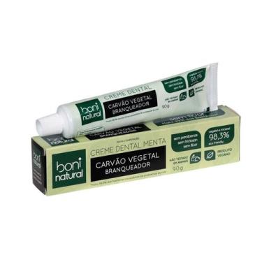 Imagem de Creme Dental Carvão Vegetal Branqueador Menta Boni Natural 90g
