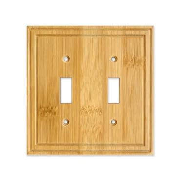 Imagem de Placa de cobertura para interruptor de luz de madeira 11,4 cm x 7 cm L ood S placa de bruxa C overs capas de tomada de madeira Woden placa decorativa de bambu decoração -M1