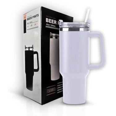 Imagem de Copo Com Canudo Copo Térmico Inox 1200ml Parede Dupla Com Canudo Excelente Caneca Térmica Feminina