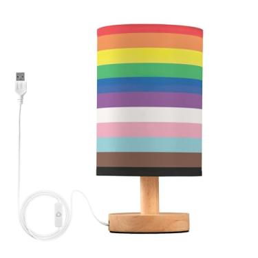 Imagem de Joisal LGBTQ Bandeira Direitos Orgulho Luz Noturna, Mini Abajur de Mesa Abajur de Linho Candeeiros de Cozinha, Bancada, Decoração de Mesa