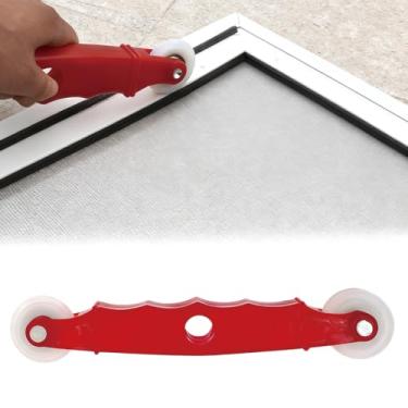 Imagem de Ferramenta de rolamento de tela vermelha, ferramenta de rolo estriado de tela de nylon, ferramentas de triagem de rolo estriado de extremidade dupla