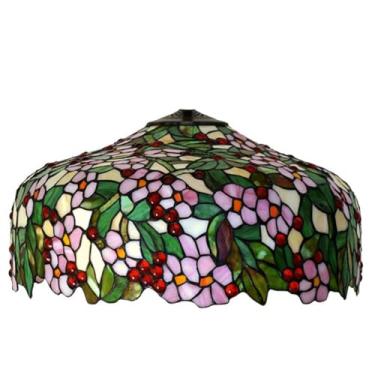 Imagem de Abajur de vidro estilo Tiffany de 50 cm (20 polegadas) para luminária de mesa, luminária de teto ou pendente, com estampa floral. Ideal para substituição de abajures de vitral de mesa, piso