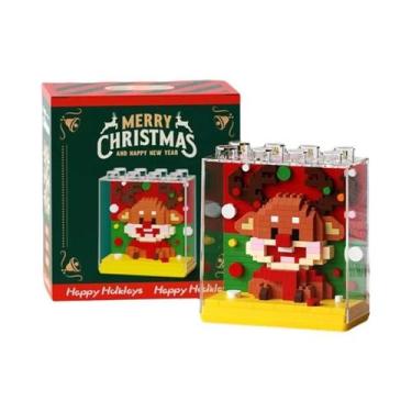 Imagem de Blocos De Montar De Natal Papai Noel Boneco De Neve Árvore Pequenas Pa