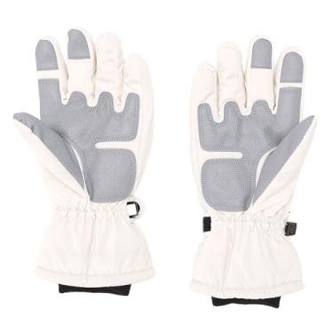 Imagem de ASHATA Luvas de Neve de Inverno, Luvas à Prova de água à Prova de para Clima Frio Com Tela Sensível Ao Toque e Forro de lã, para Esqui, Snowboard, Ciclismo, Caminhada, Direção (Branca)