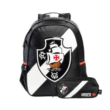 Imagem de Kit Mochila Costas Vasco Da Gama Meninos E Estojo Infantil Cor:Preto -