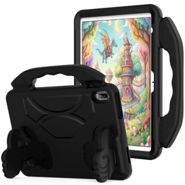 Imagem de AMZER Capa protetora de espuma para iPad (A16) 11ª/10ª geração 2025/2022, capa infantil durável à prova de choque para iPad Air 11 (M3/M2) 2025/2024 com suporte, preta