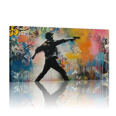 Imagem de Banksy Street Graffiti Wall Art, Banksy Graffiti Canvas, Banksy Graffiti Art Canvas, Graffiti Wall Art Prints, Banksy Mural - (40x80cm)16x32 polegadas sem moldura