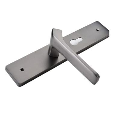 Imagem de Fechadura de porta de madeira para quarto de quarto de quarto de luxo estilo nórdico simples americano estilo nórdico interior (cinza, tamanho médio)