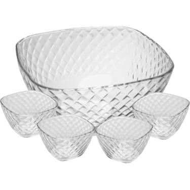 Imagem de Conjunto para Sobremesa de Cristal Ecológico 5 Peças Lyor – Design Elegante e Sofisticação para sua Mesa Posta